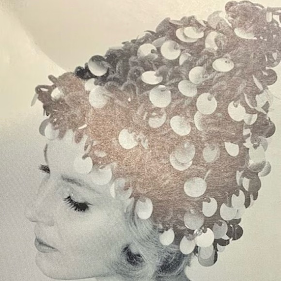 Vintage 60s Pailettes Sequin Crochet Wool Pixie Cap Hat - Picture 7 of 8